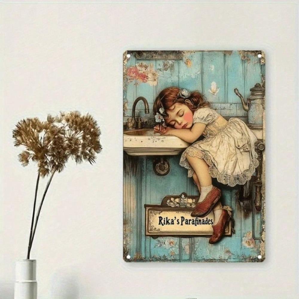 Metal Wall Art Vintage Poster for Home Bar Cafe Retro Sign 12x8 Inch