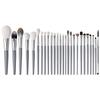 Factory Custom Natural Hair Grey Wood Handle Makeup Brushes for Face Eyeliner Eyebrow Pencil & Concealer 26Pcs