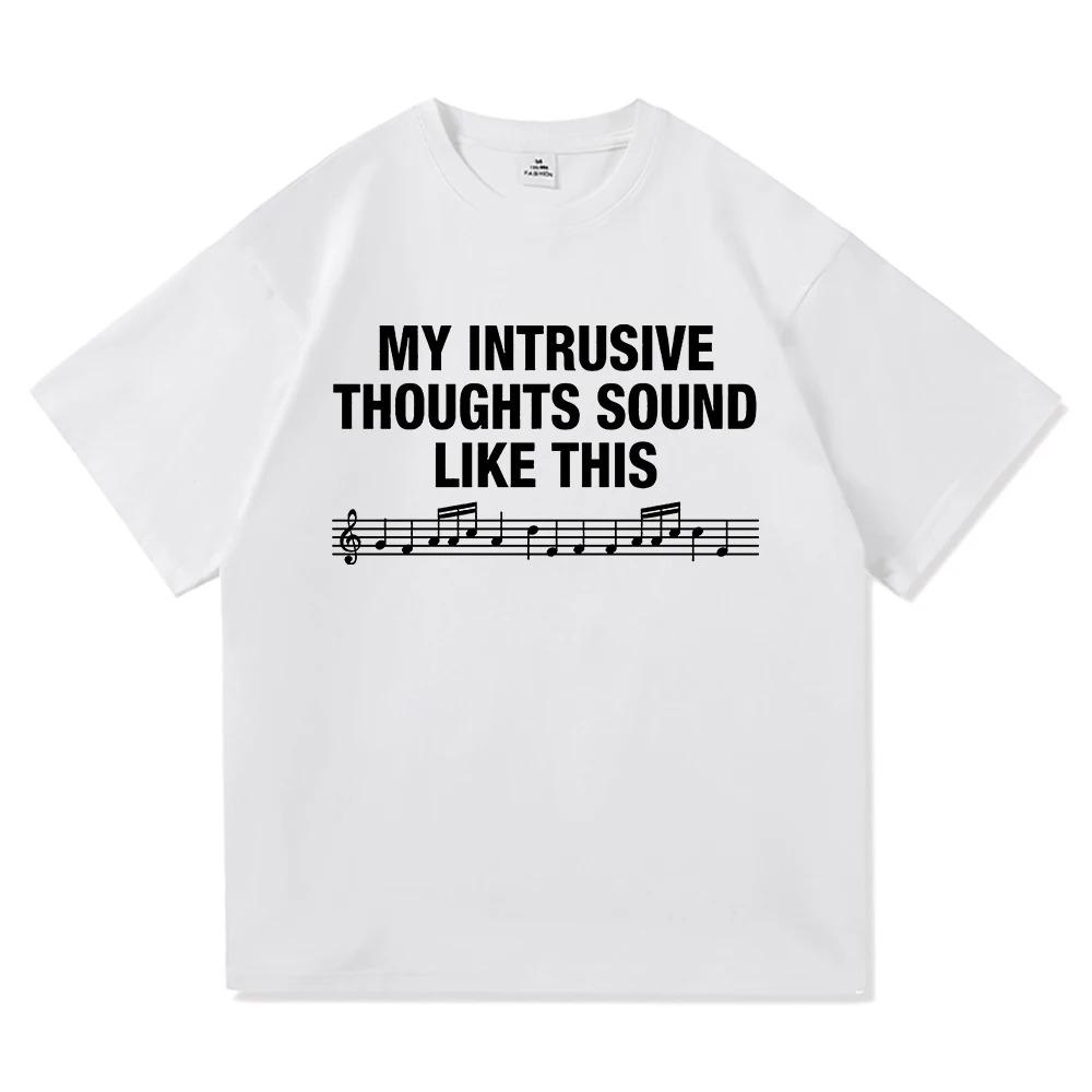 My Intrusive Thoughts Sound Like This T Shirt ROSALÍA Lux Berghain Letter Graphic Men Women Oversized TShirt Cotton Tees Shirts