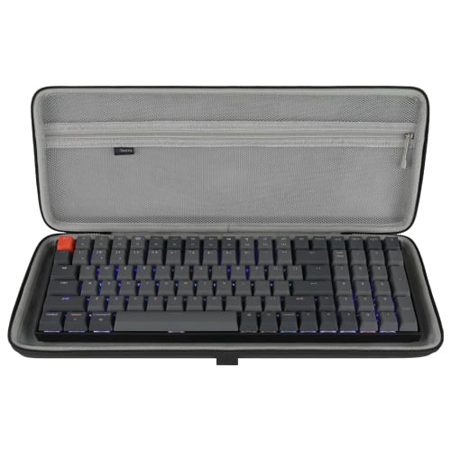 Geekria 90%-96% Keyboard Case, Hard Shell Travel Carrying Bag for 100-Key Computer Mechanical Gaming Keyboards, Compatible with Keychron K4/K4 HE, RK