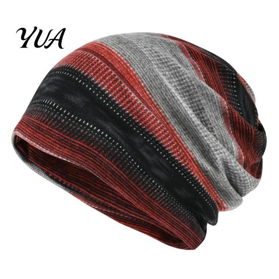 Slouchy Hat for Women Women's Geometry Print Hat, Casual Soft Stretch Skull Versatile Lazy Style Hair Tie Cap, Warm Cancer Chemo Headwear, Outdoor