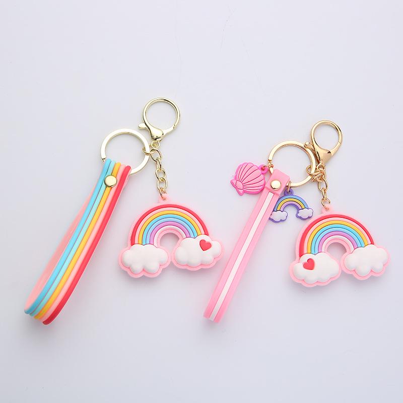 Colorful Heart Rainbow Keychain - Internet Celebrity Style for Couples & Bags