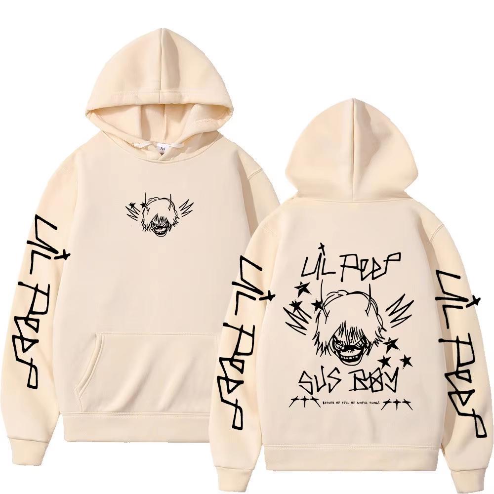 Rapper Lil Peep SUS BOY Hoodies Men Women Clothing Vintage Hip Hop Oversized Sweatshirt Casual Soft Cotton Sweatshirt Loose Cozy and Versatile