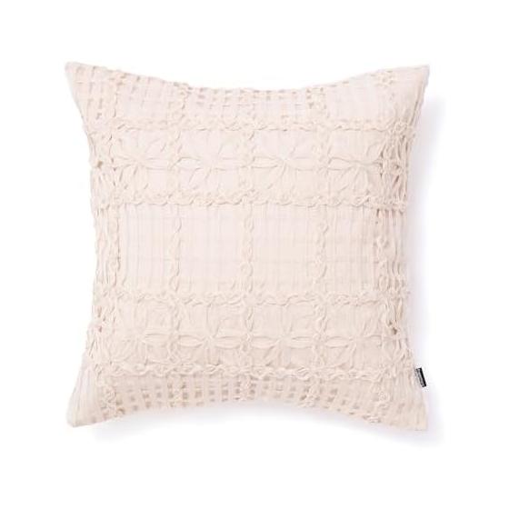 Francfranc Chiffon Flower Cushion Cover 45cm x 45cm Ivory (085)