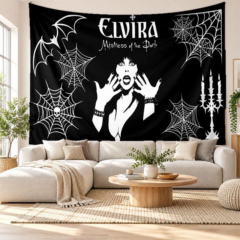 Elvira Mistress of the Dark Wall Tapestry Home Decor Hanging Cloth Art Background Tapestry for Bedroom