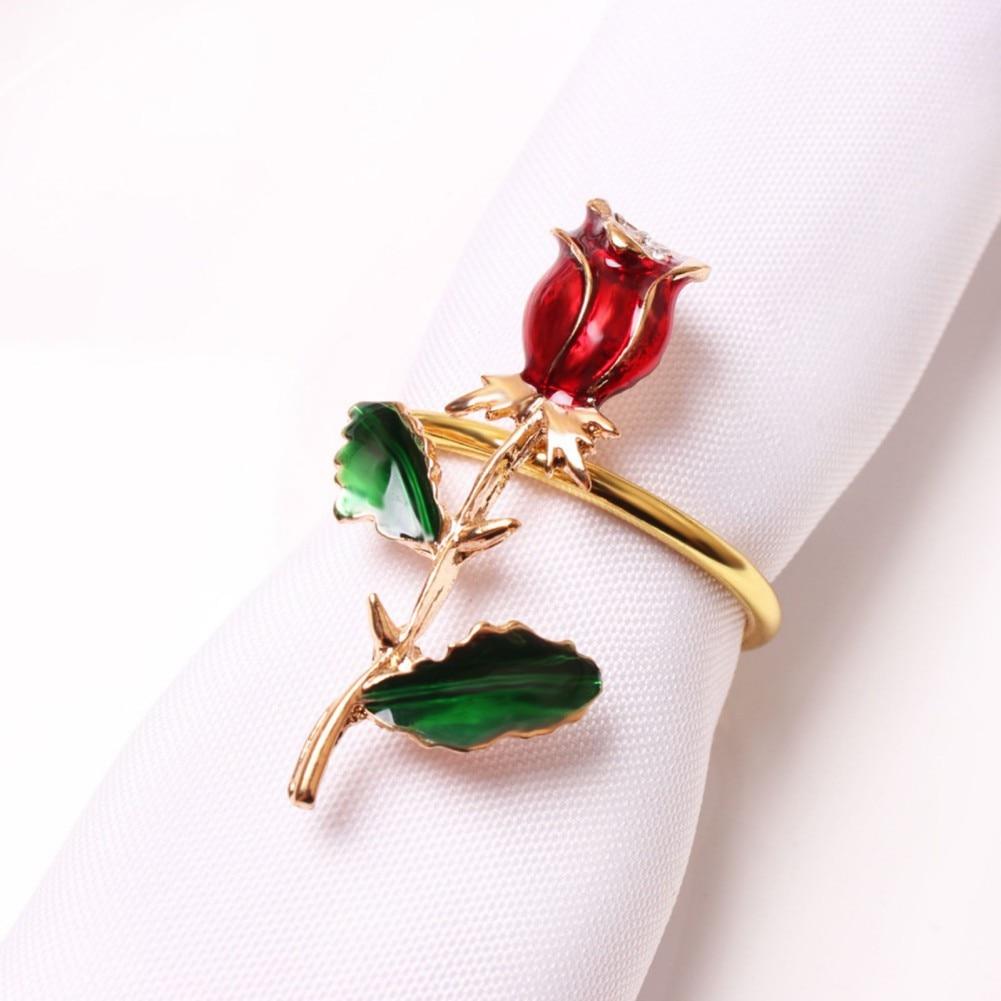 Rose Napkin Ring Dining Table Decor for Home And Restaurant for Wedding