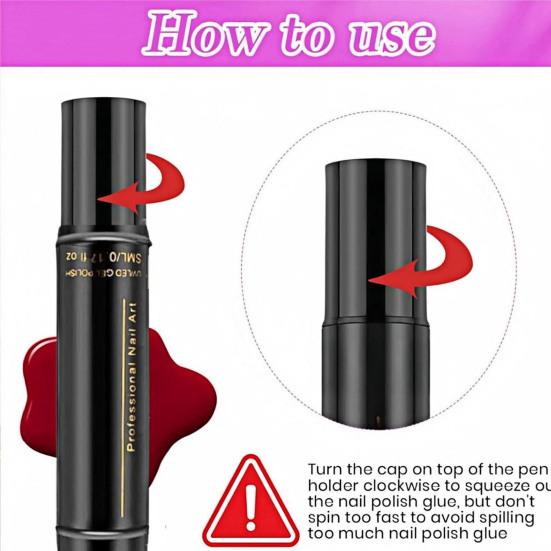 6 ks 3v1 lak na nehty v tužce Rychleschnoucí Bez UV Akrylová barva Tužka na nehty Vodotěsná Přenosná Cestovní Domácí Salon DIY Ženy Tužka na nehtové umění