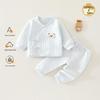 A-Class Baby Clothes Set: Padded Autumn/Winter Top and Pants with Straps - Newborn Warm Pajamas
