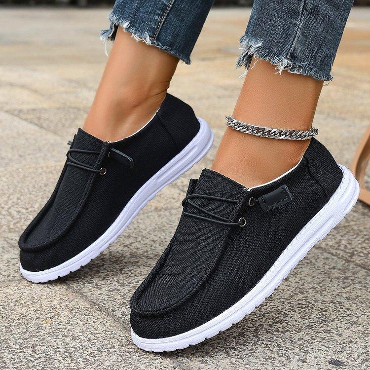 Casual large size shallow mouth breathable women's shoes autumn new women's comfortable flat-soled single shoes women