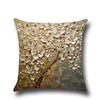 Three-dimensional Oil Painting Trees Flowers Cotton Linen Cushion Pillow Case Car Waist Cushion Cover