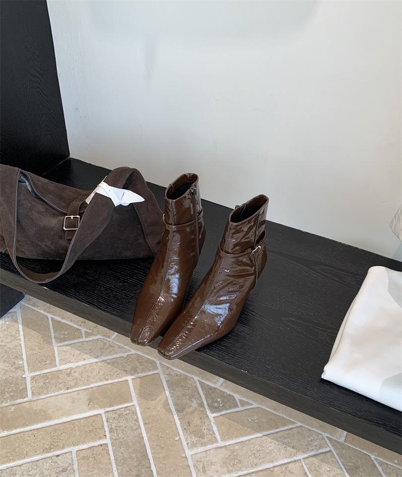 Women's boots and women's shoes niche light luxury 2025 autumn and winter handmade retro foreign trade yuan