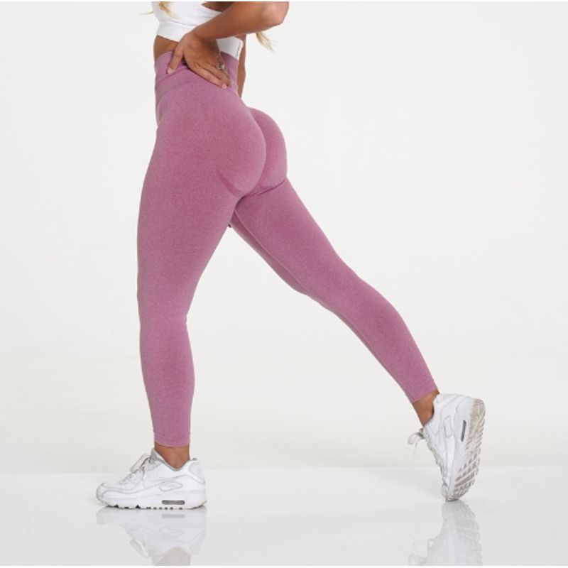 

Autumn and Winter Foreign Trade Seamless Yoga Clothes Women s Smiley Face Yoga Pants Fitness Sports Pants Fashion Yoga Hip Lifting Tights Pink L