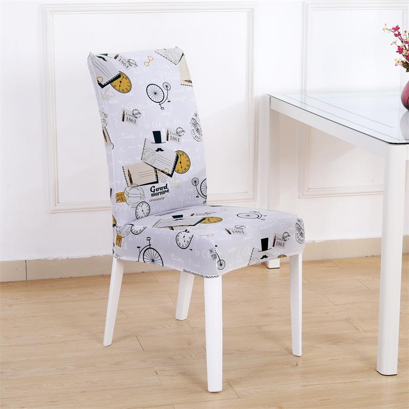1PC Printed Dining Chair Covers Stretch Non-slip Chairs Cover Decor All-inclusive Durable Four Season Universal Protective Cover