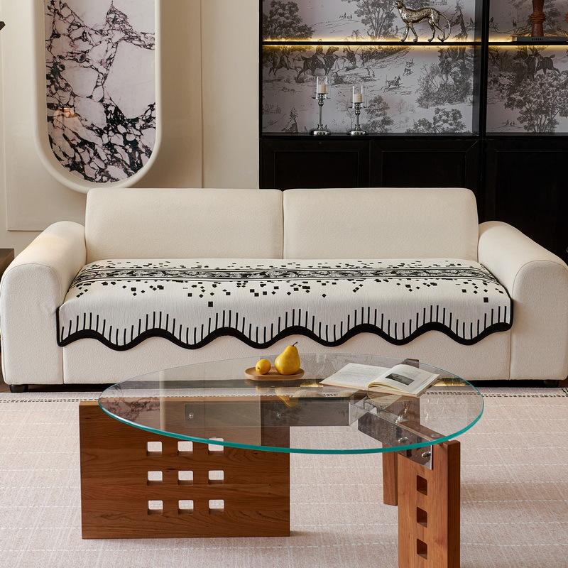 Light Luxury High-End Wavy Edge Sofa Cushion Anti-Cat Scratch  New Four-Season Universal Seat Cushion Fixed And Non-Slip