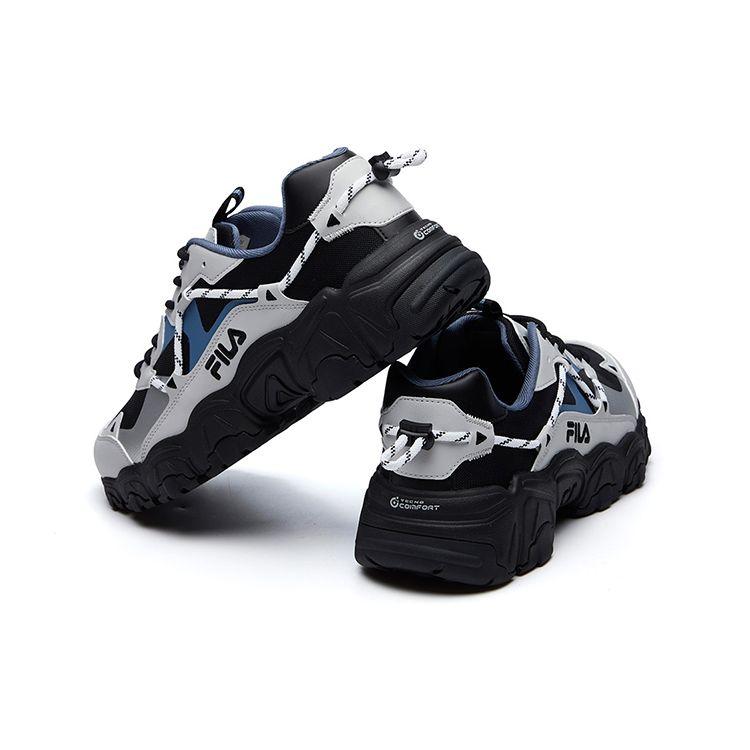 Fila Cat Paw Sport Fashion Comfortable Low-Top Lifestyle Casual Shoes Men Casual Shoes Black Gray Blue F12M114111FBV