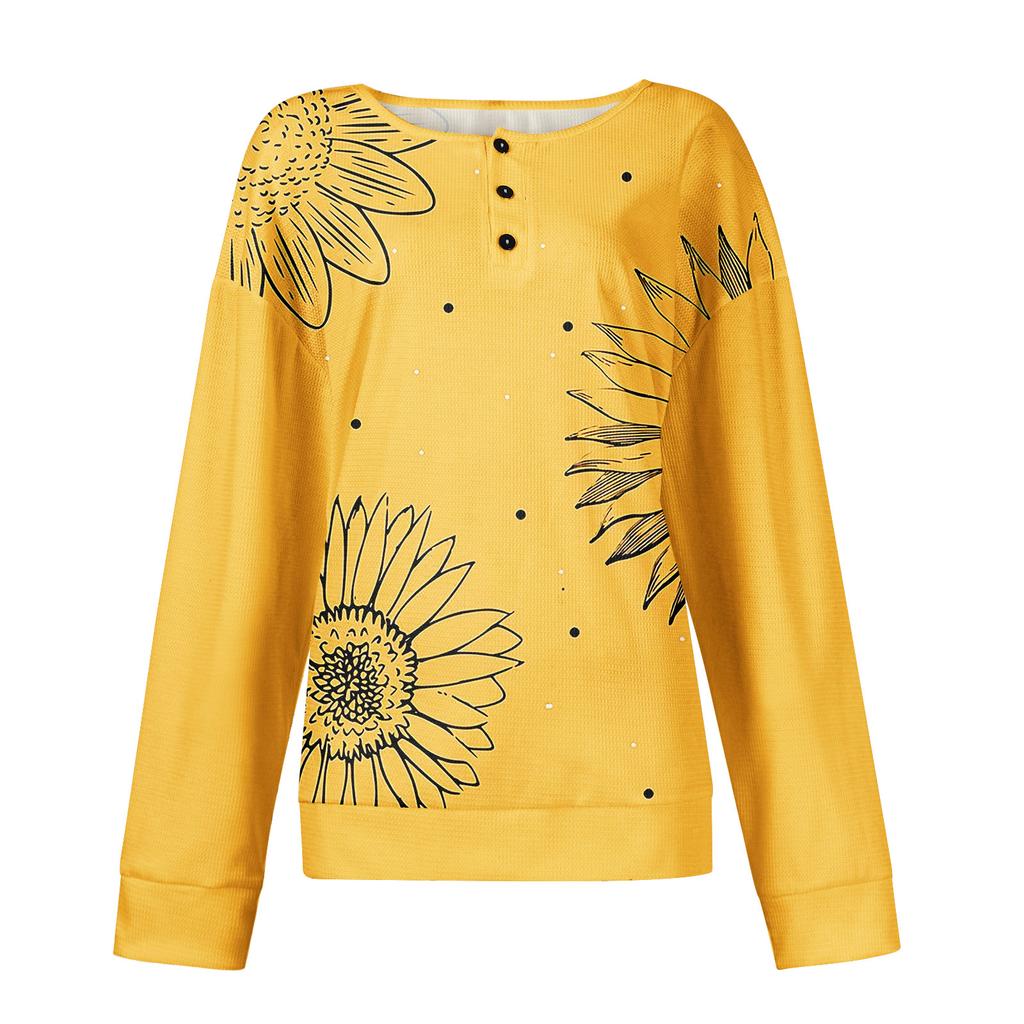 Women's Casual Shirts Long Sleeve Tops Button Up V Neck Loose Knit Fall Favorites For Women