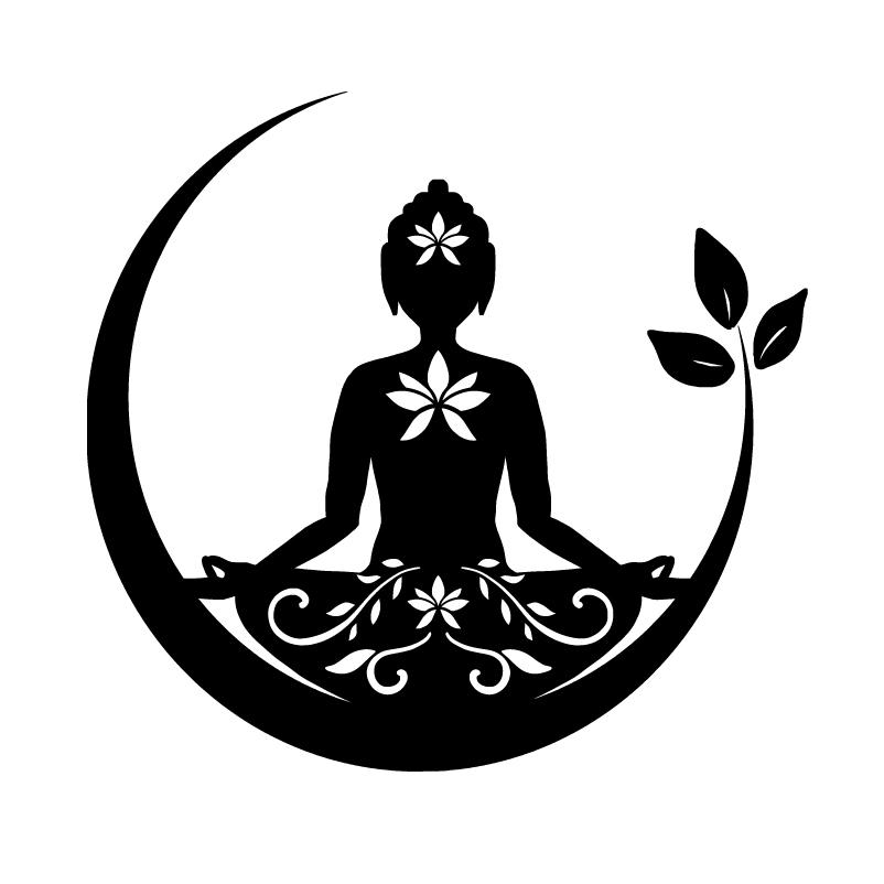 Buddha Chakra Peace Love Good Vibes Vinyl Sticker Car Window Decor, Zentangle Mandala Laptop Decals for Apple Macbook Pro / Air