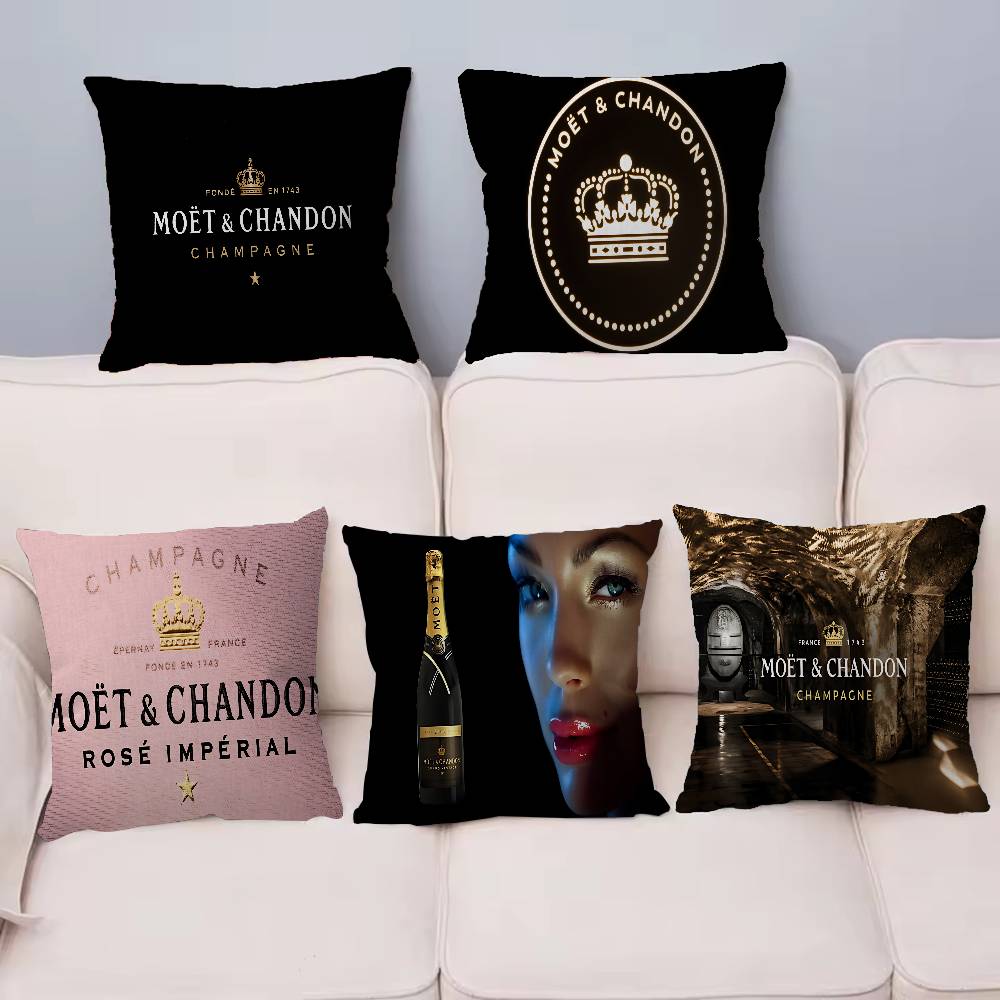 Champagne M-Moet C-Chandon pillow cover sofa cushion cover home room decoration children gift