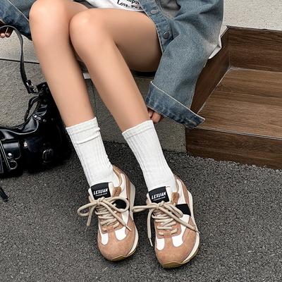 Plateau-Waffel Forrest Gump Schuhe Frühling und Herbst Neue Leder-Einlage Trendige Deutsche Trainings-Freizeitschuhe