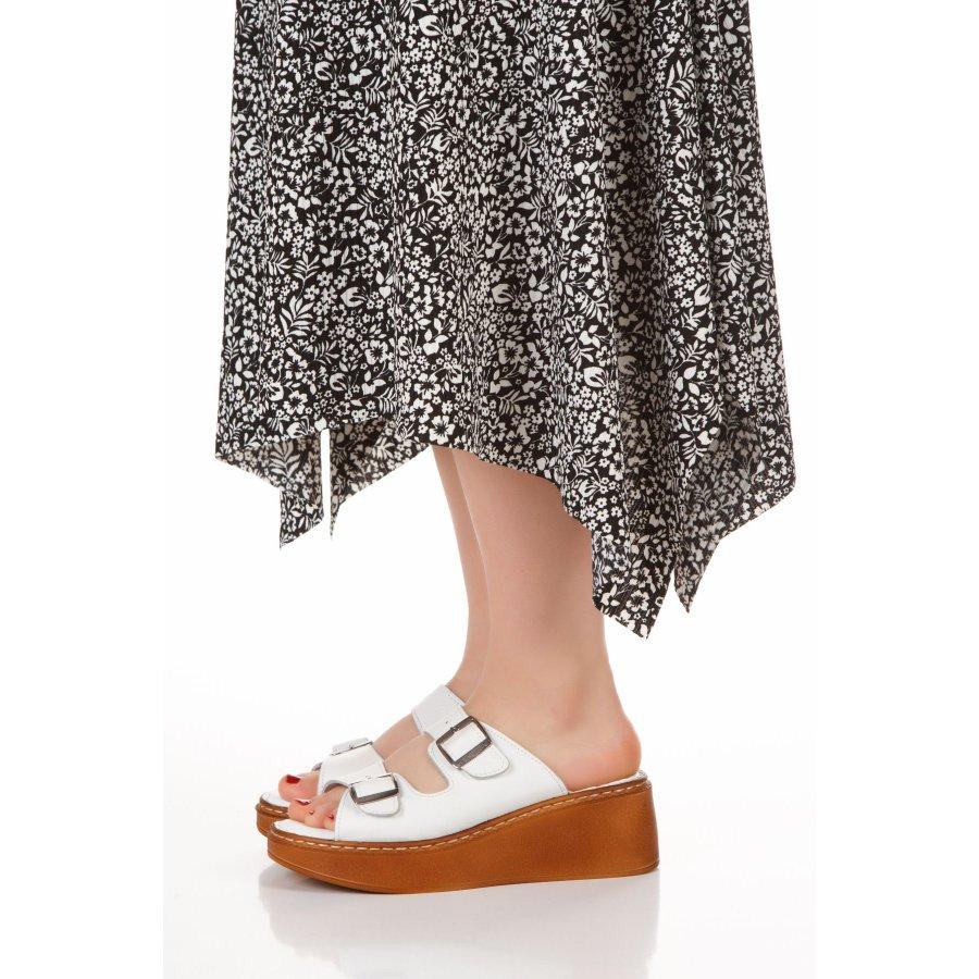 Women's Genuine Leather Wedge Heeled Casual Summer Slippers Clogs