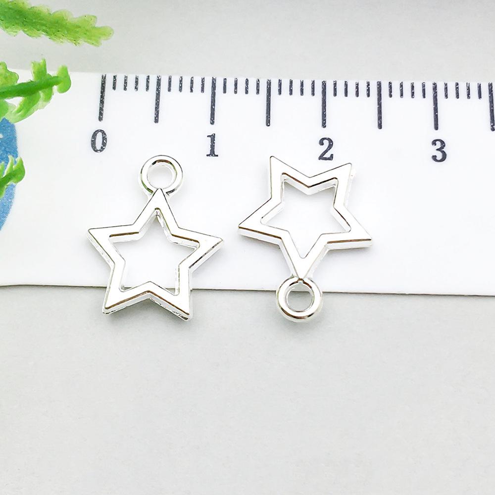 100-Piece Five-Color Alloy Sun, Moon, and Star Pendant Charms for DIY Jewelry