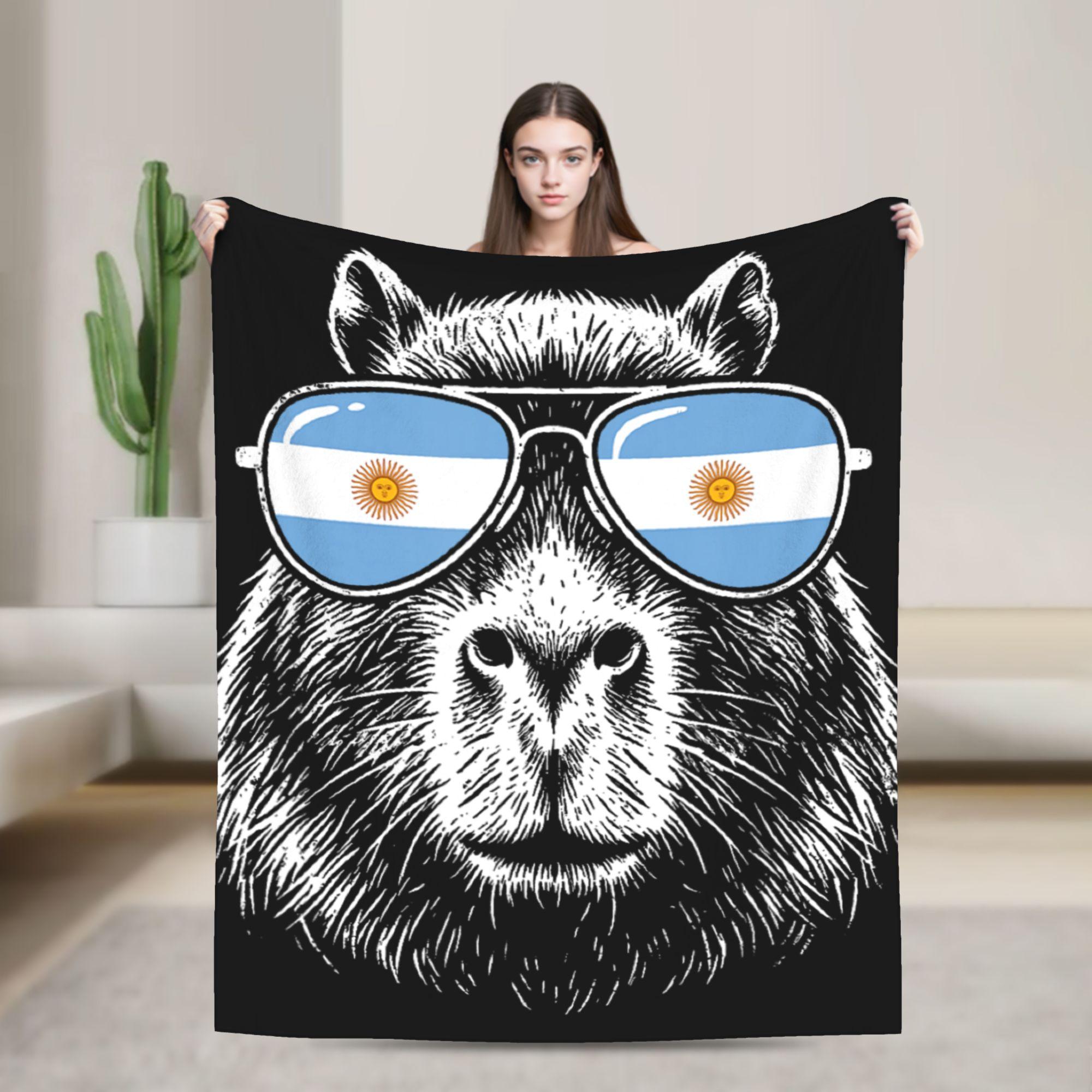 

Argentinan Flag Pajama Sleeping Sloth Sleepover Argentina Blanket Soft Plush Throw Blanket For Flannel Bedspread Bed Cover 75x100cm (30x40inch)