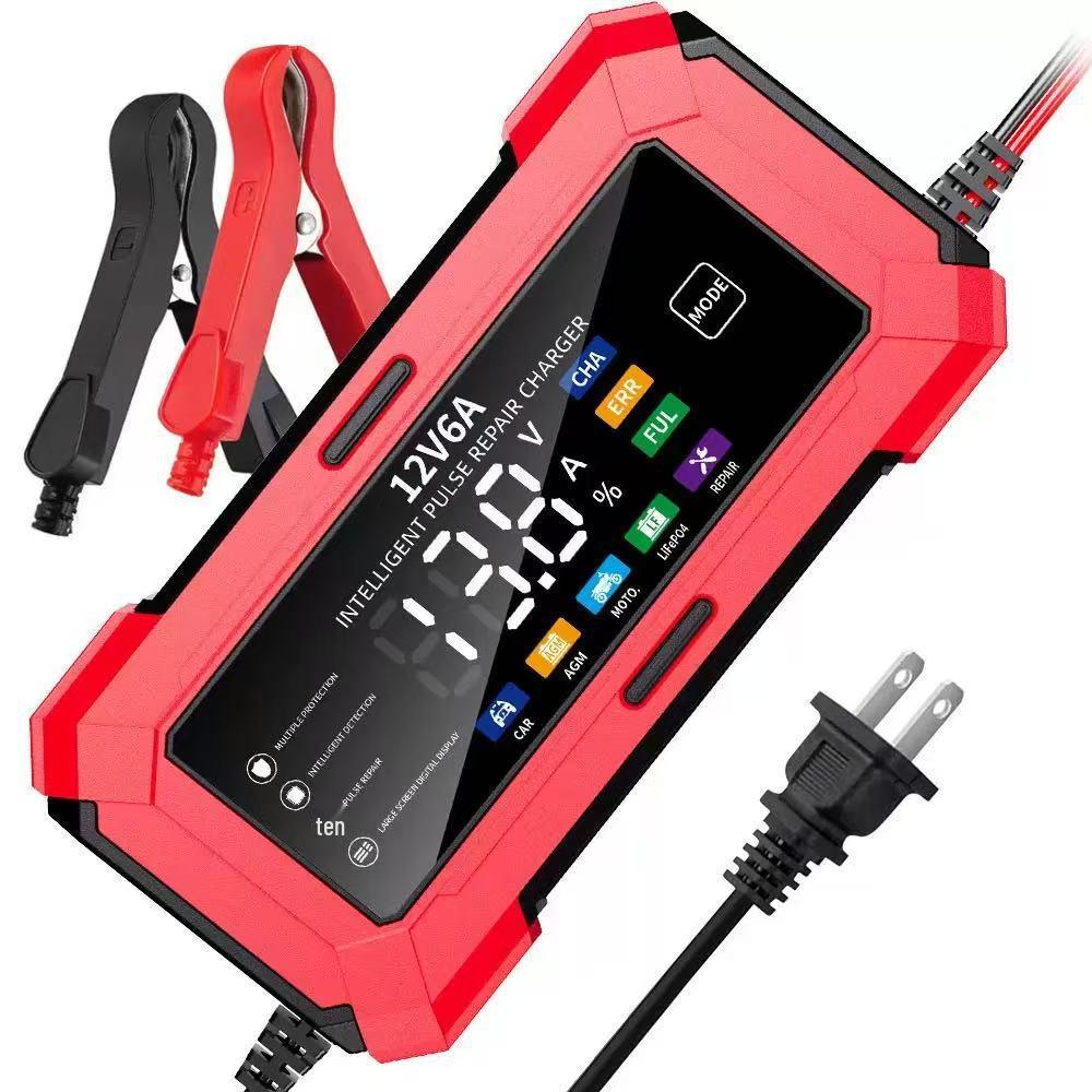 12V Car and Motorcycle Battery Charger, 6A