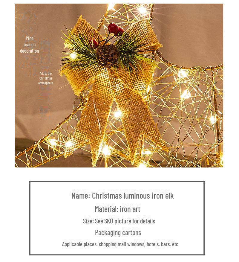 Illuminated Christmas Deer with Cart Gift Set - Festive Window Decorative Ornaments