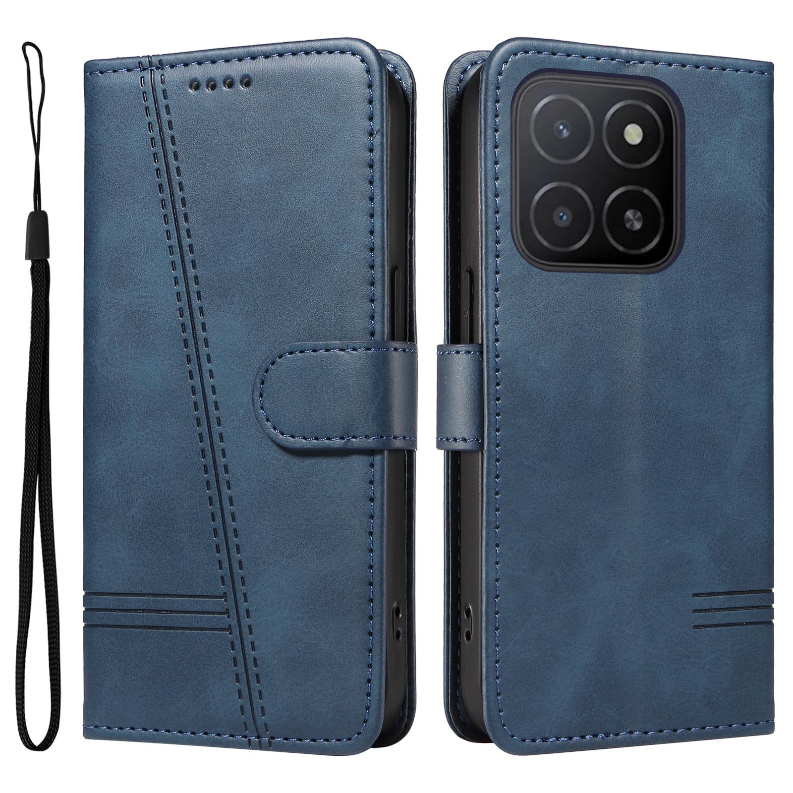 For Honor X5b/X5b Plus Wallet Phone Case T-Shape Lines Leather Cover E