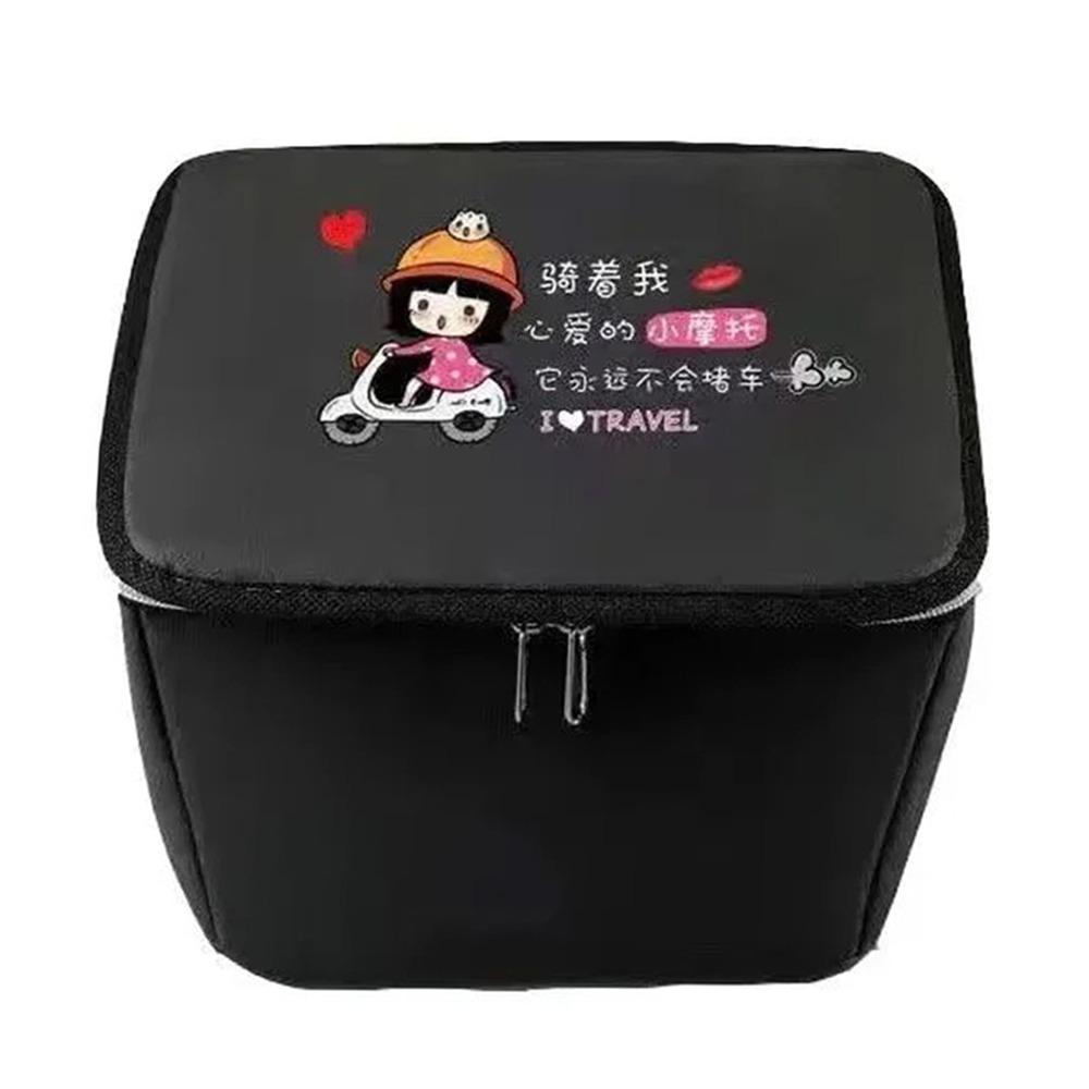 

Durable Black Bike Basket Liner Cartoon Pattern Sun-proof Bike Front Basket Bag Waterproof Bicycle Basket Storage Bag Bike
