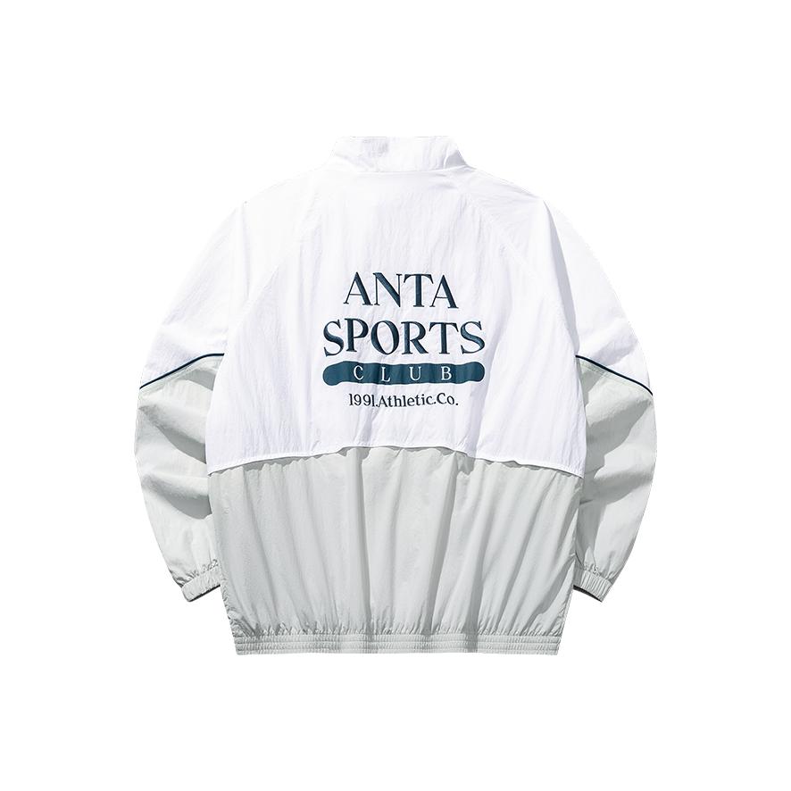 Anta Color Block Zipper Stand Collar Casual Jacket With Letter Print Men Jacket 152538602-1