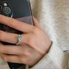 And Unique Stylish Blue Zirconia Ring For Women With Double Layer Design And Geometric Shape