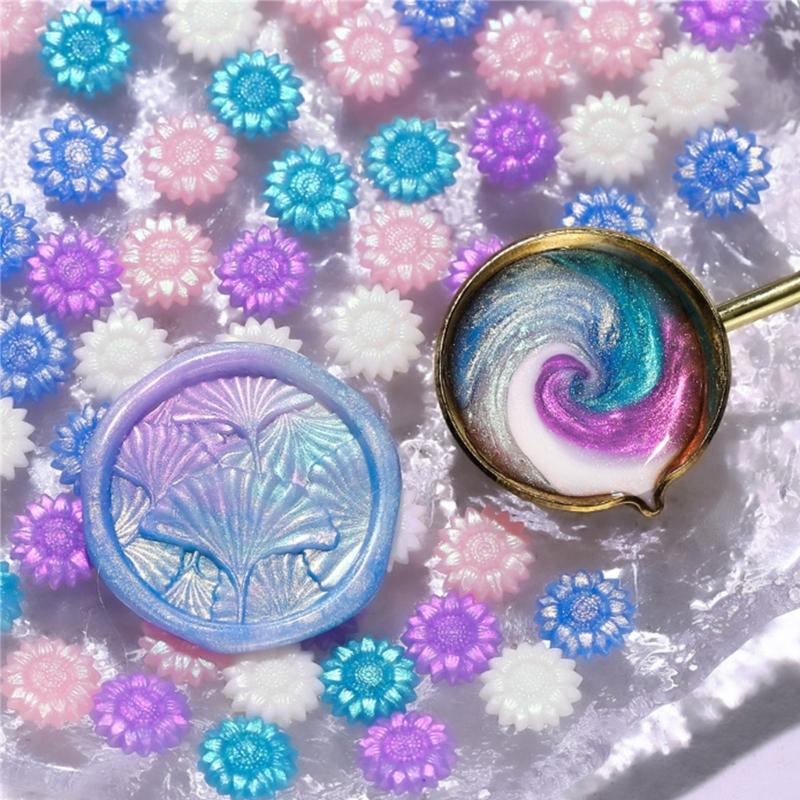 100Pcs Gilter Sealing Wax Beads for Wax Seal Stamp, Flower Wax Seal Beads for Gift Wrapping, Invitation Envelope Decor