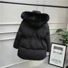 Zimní silná teplá bavlněná péřová bunda Ženy Ležérní Jednobarevné Velký kožešinový límec Stahovací šňůrka Vycpaný kabát Elegantní Dámské Krátké kabáty s kapucí