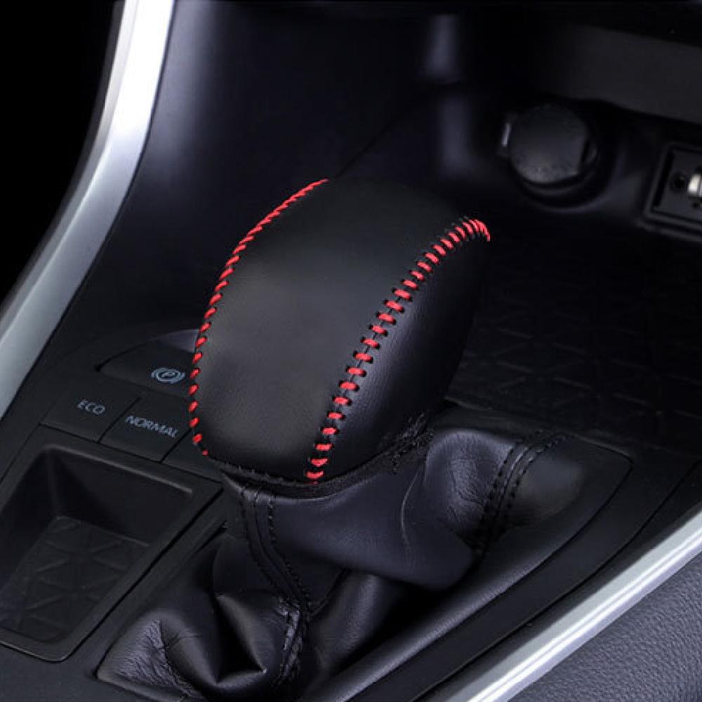 Leather Car Gear Head Shift Knob Cover Gear Shift Collars for Toyota RAV4 RAV 4 XA50 MK5 2019 - 2025 Accessories