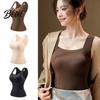Slim Fit Seamless Chest Pads Base Layer Women Thermal Vest Winter with Built-in Velvet High