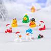 Niedliches Weihnachten Kleine Gelbe Ente Puppe Niedliche Korn Schnee Landschaft DIY Dekoration Hängende Zubehör Mikrolandschaft Kleines Ornament