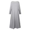 Fashionable Knitted Long Sleeve V-Neck Dress Casual Women's Maxi Dress Rabbit Fur Material Loose Waist Ankle-Length Skirt