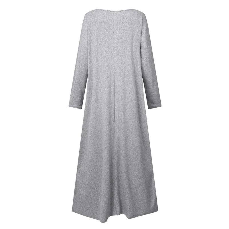 Fashionable Knitted Long Sleeve V-Neck Dress Casual Women's Maxi Dress Rabbit Fur Material Loose Waist Ankle-Length Skirt