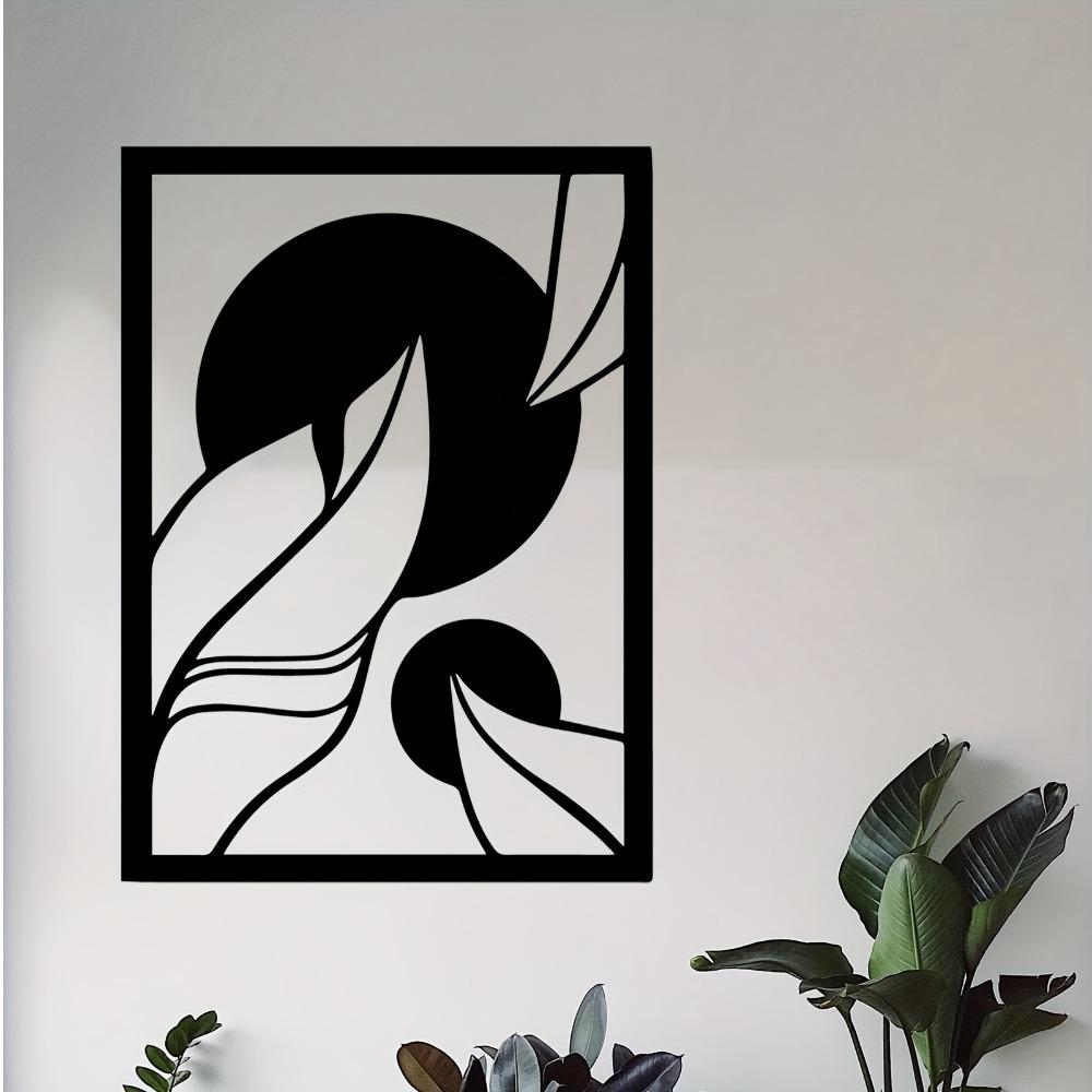 Modern Abstract Metal Wall Art Minimalist Iron Sculpture Weatherproof Indoor Outdoor Decor Two Sizes