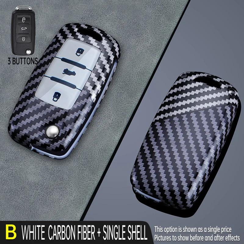 

Для Volkswagen Golf 8 Langyi Sagitar Jetta Weiling Bora Tiguan Skoda Octavia Чехол-оболочка из углеродного волокна для автомобильного ключа с брелоком