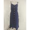 Summer Solid Colour Mid-length Dress Sexy Waist Halter Dress Plus Size Dresses  for Women