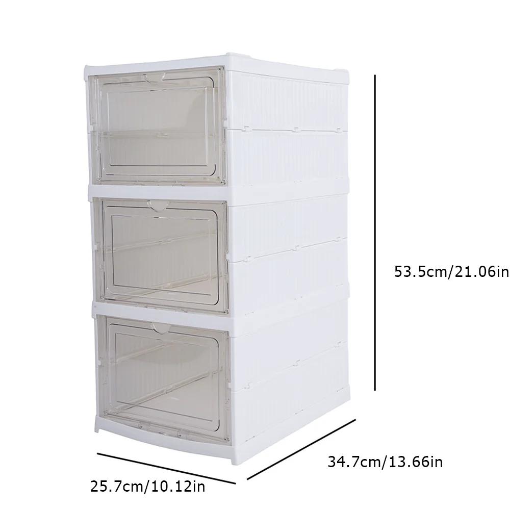 Трехслойная складная прозрачная и пылезащитная коробка для обуви подходящая для обувных шкафов у входных дверей дома 11840₽