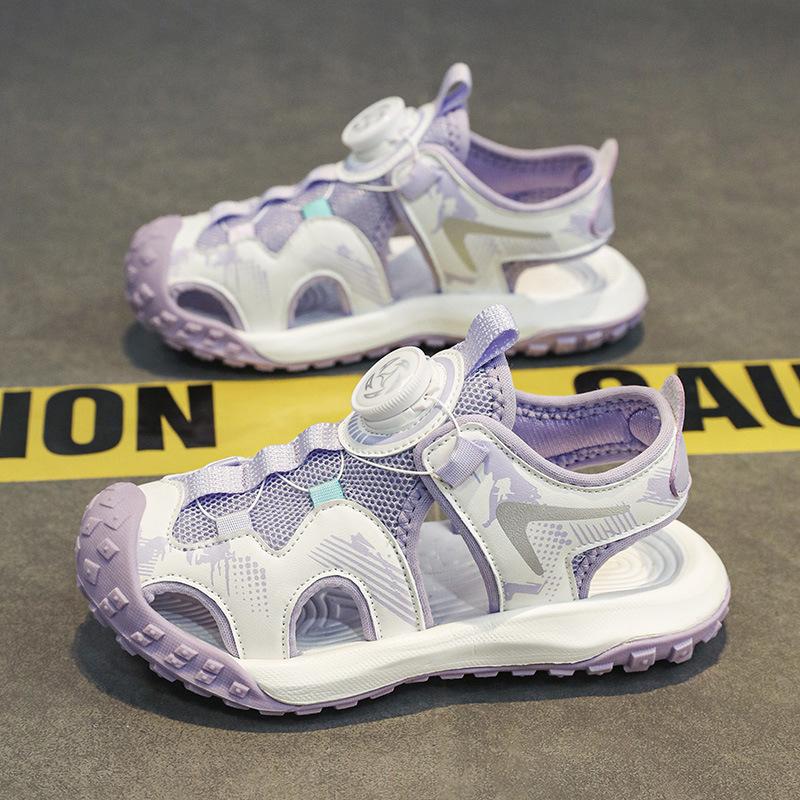 Male and Female Middle-aged Children's Bag Head Sandals Summer Mesh Soft Sole Breathable Children's Sports Shoes Non-slip Wading Beach Shoes