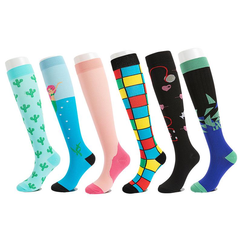 Unisex Outdoor Compression Sports Socks: Elastic, Knee-High, for Cycling & Fitness