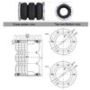 Universal Air Suspension Shock Absorber  Pneumatic Bag Shock Absorber 185MM High