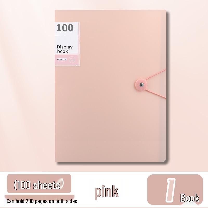A4 Transparent Document Binder with Insert Pages and Clip Buckle 20 Pages