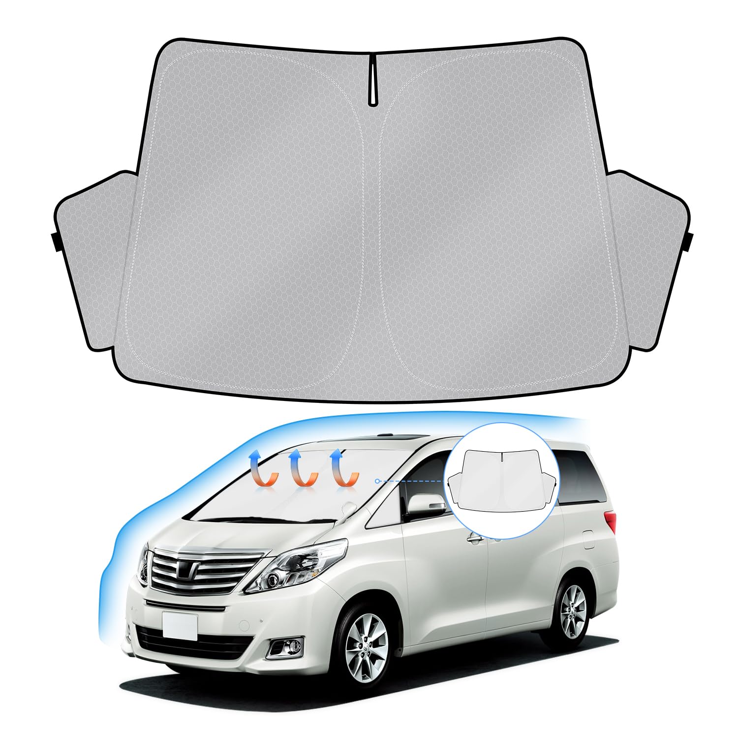 

Toyota 20 Series Windshield Sunshade VELLFIRE 20 UV Light Steering Wheel Sun Heat Car Honeycomb Storage Bag Interior Easy Direct from the Manufacturer