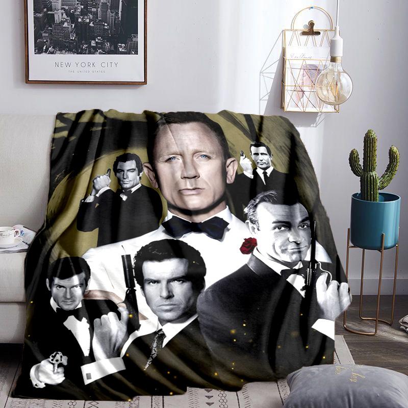 Golden Era Bond 007 Blanket Lightweight Flannel Bedding Blanket Perfect for Travel, Camping, Living Rooms, Offices, Sofas, Fan Christmas Gift