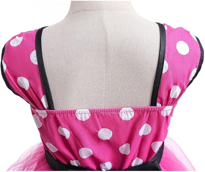 Tzrcyc Minnie Mouse Halloween Costume for Girls, Cute and Popular Polka Dot Skirt, Short Sleeves, Bow Tie, Party, Dance Costume, Photo Shoot,